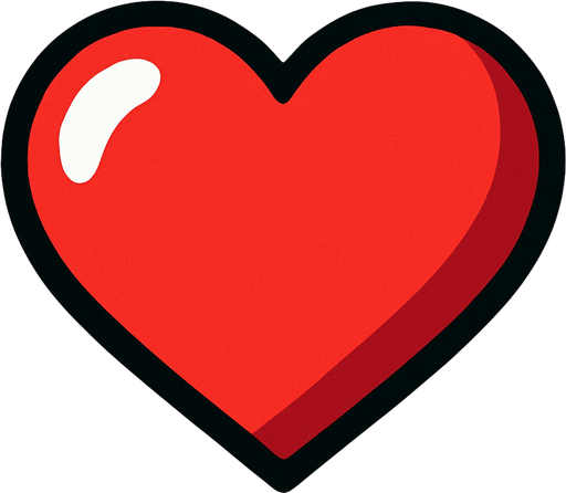 Heart.
In-Game asset.  2d.  High contrast.  No shadows