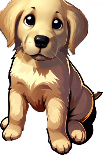 sad golden retriever puppy. Single Game Texture. In-Game asset. 2d.