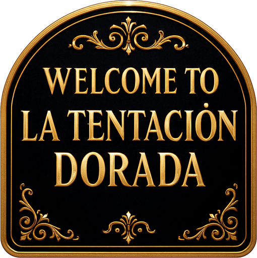 Crea un asset visual para un banner de bienvenida arqueado de casino de lujo.

Diseño:

Forma de arco elegante.

Texto central: 'WELCOME TO LA TENTACIÓN DORADA' (o 'WELCOME, HIGH ROLLER').

Tipografía de casino elegante, mayúsculas.

Fondo del arco: Negro, rojo burdeos o azul medianoche profundo (pulido/terciopelo).

Texto y borde: Dorado o plateado brillante (metálico).

Detalles: Filigranas doradas sutiles, brillos.

Efecto: Ligero relieve y resplandor.

Fondo transparente.

Objetivo: Bienvenida opulenta y exclusiva..
In-Game asset.  2d.  High contrast.  No shadows