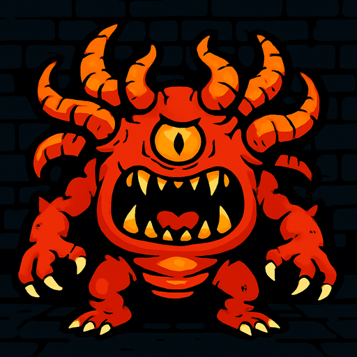 2d dungeon crawler boss.
In-Game asset.  2d.  High contrast.  No shadows