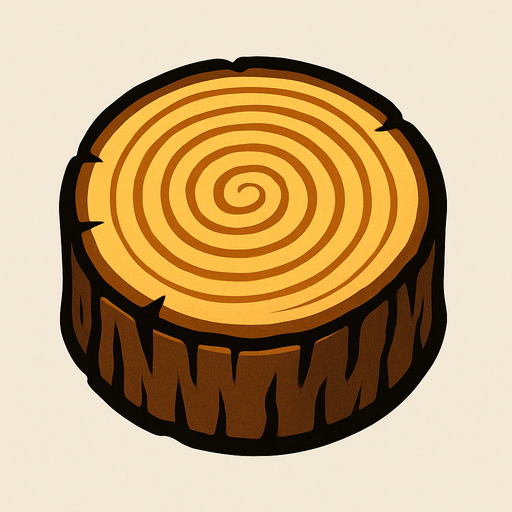 Circle kütük.
In-Game asset.  2d.  High contrast.  No shadows