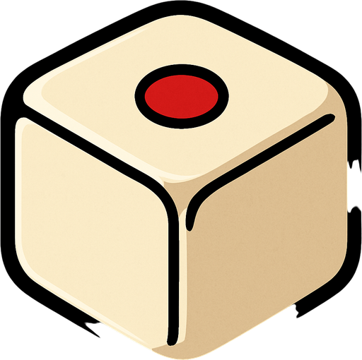 1 zarı. Deliği kırmızı. Kenarları yumuşatılmış (edge). Tek yüz..
In-Game asset.  2d.  High contrast.  No shadows. Casino