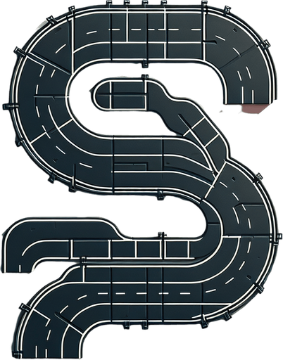 CAR TRACK.
Single Game Texture. In-Game asset. 2d. Blank background. High contrast. No shadows.