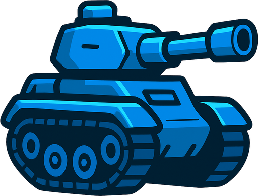 blue tank.
In-Game asset.  2d.  High contrast.  No shadows