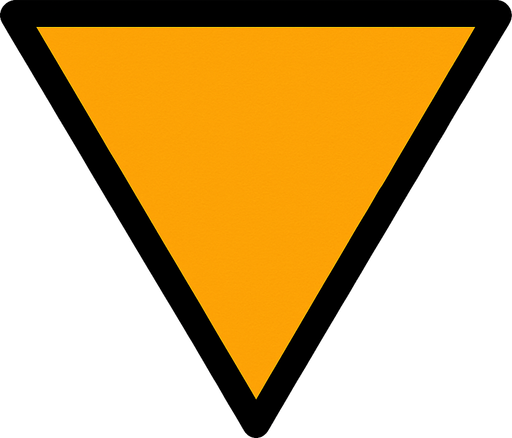 a triangle pointing down.
In-Game asset.  2d.  High contrast.  No shadows