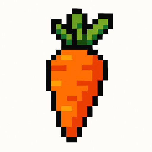 uan zanaoria de pixeles be
be.
In-Game asset.  2d.  High contrast.  No shadows