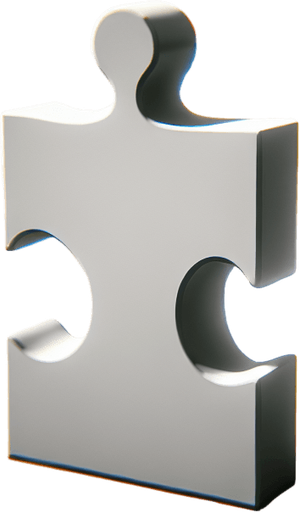 Puzzle piece.
Single Game Texture.  In-Game asset.  2d.  Blank background.  High contrast.  No shadows