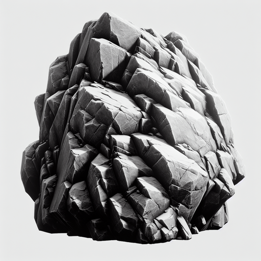 mountain boulder.
Single Game Texture.  In-Game asset.  2d.  Blank background.  High contrast.  No shadows