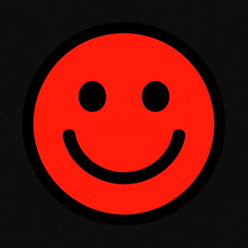 Red smiley face.
In-Game asset.  2d.  High contrast.  No shadows
