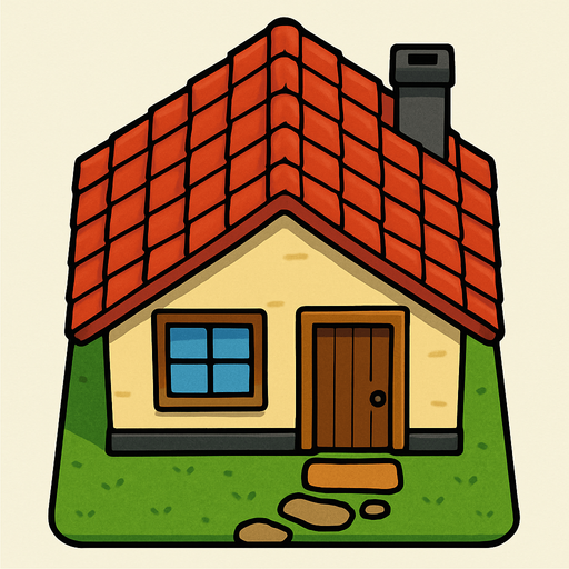 Top view of a house.
In-Game asset.  2d.  High contrast.  No shadows