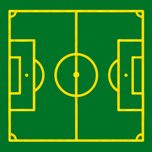 A football field.
In-Game asset.  2d.  High contrast.  No shadows