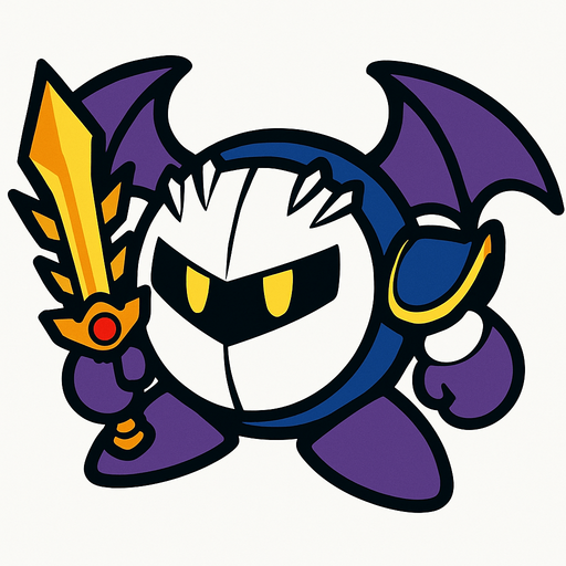 Meta Knight.
In-Game asset.  2d.  High contrast.  No shadows