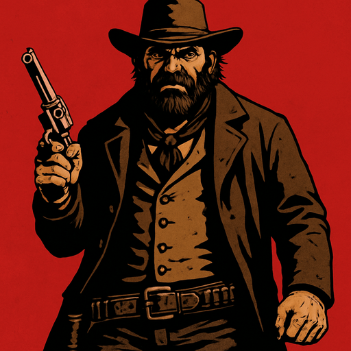 Make me a boss for RDR2.
In-Game asset.  2d.  High contrast.  No shadows