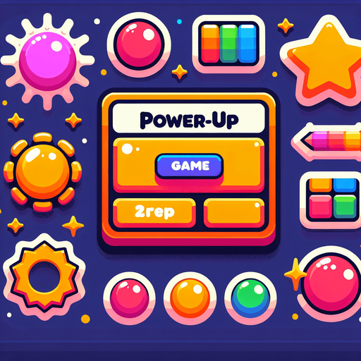 Colorful powerup.
Single Game Texture. In-Game asset. 2d. Blank background. High contrast. No shadows.