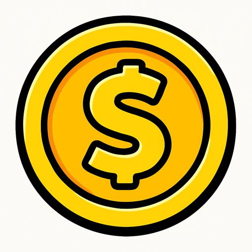 coin.
In-Game asset.  2d.  High contrast.  No shadows