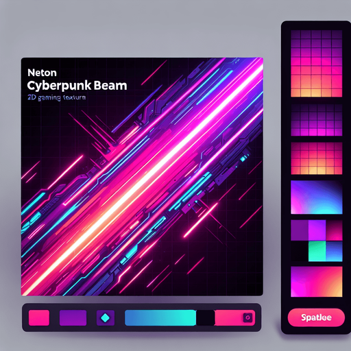 electrical neon colored cyberpunk beam..
Single Game Texture. In-Game asset. 2d. Blank background. High contrast. No shadows.