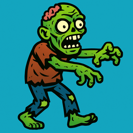 Zombie.
In-Game asset.  2d.  High contrast.  No shadows