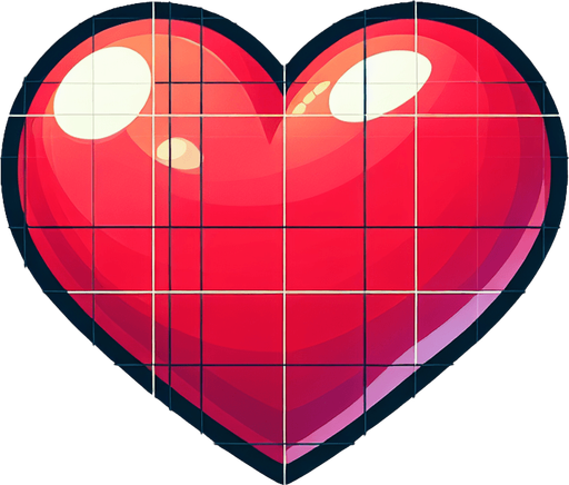 a red heart. cartoon.
Single Game Texture.  In-Game asset.  2d.  Blank background.  High contrast.  No shadows