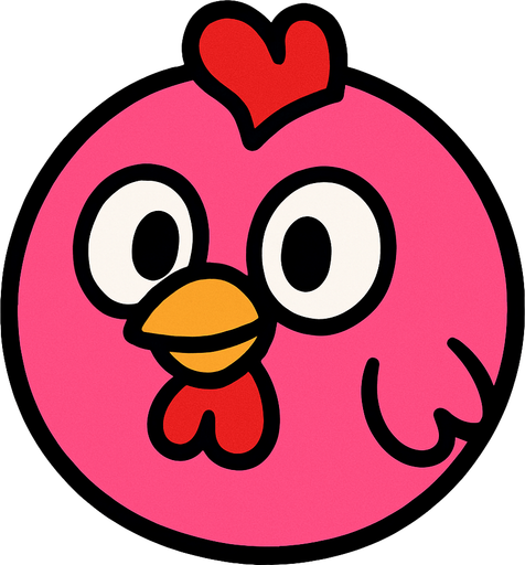 chicken ball and pink.
In-Game asset.  2d.  High contrast.  No shadows