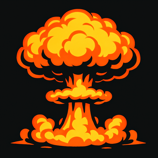 explosion nuclear.
In-Game asset.  2d.  High contrast.  No shadows