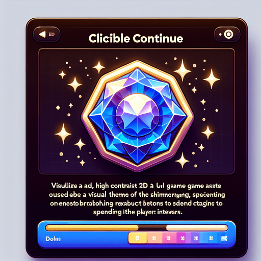 Continue_button_spending_gems.
Single Game Texture. In-Game asset. 2d. Blank background. High contrast. No shadows.