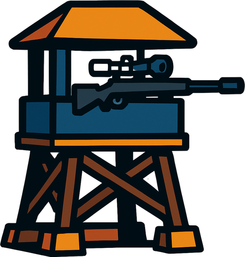 sniperTowerAsset.
In-Game asset.  2d.  High contrast.  No shadows