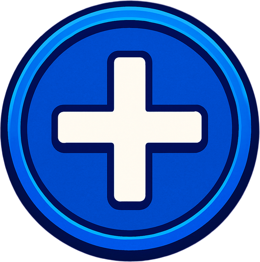 Un boton azul fuerte tipo Casino que diga "+".
In-Game asset.  2d.  High contrast.  No shadows