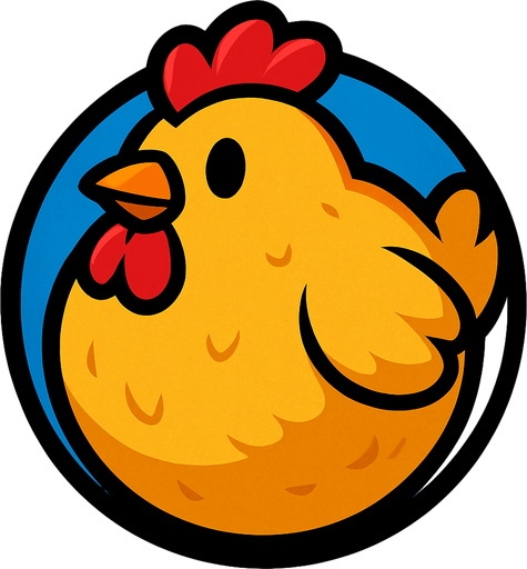 ball chicken blue.
In-Game asset.  2d.  High contrast.  No shadows