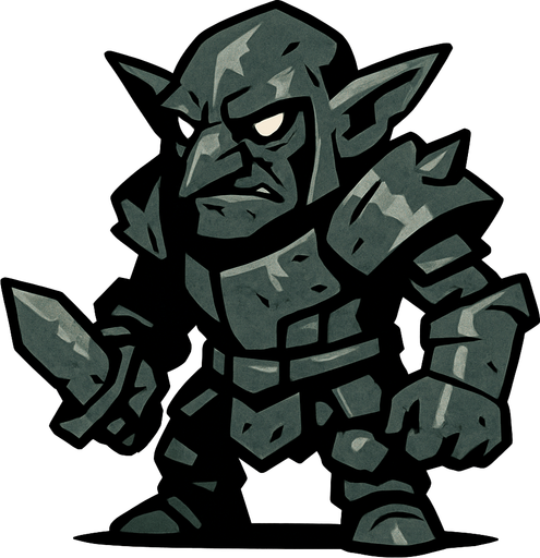 demir goblin.
In-Game asset.  2d.  High contrast.  No shadows