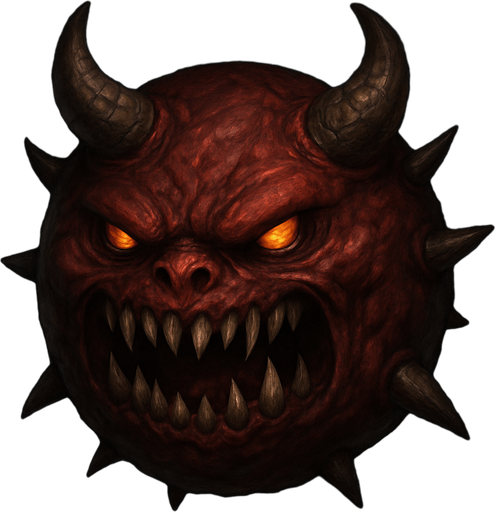 un demonio bola en 2d con un estilo semi realista.
In-Game asset