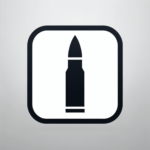 bullet'.
Single Game Texture.  In-Game asset.  2d.  Blank background.  High contrast.  No shadows