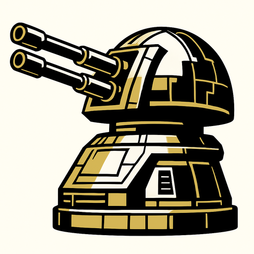 Death Star turret.
In-Game asset.  2d.  High contrast.  No shadows