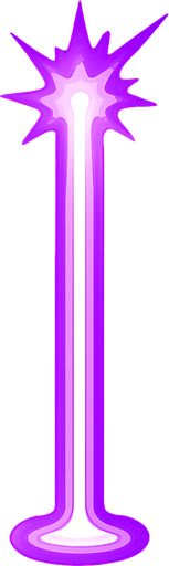 Bala de un rayo láser morado en vertical.
In-Game asset.  2d.  High contrast.  No shadows