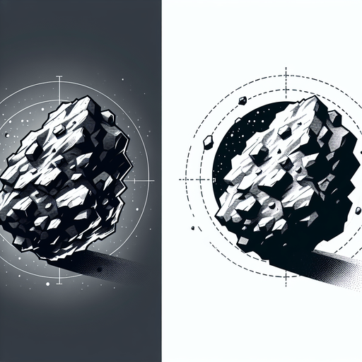space rock.
Single Game Texture. In-Game asset. 2d. Blank background. High contrast. No shadows.