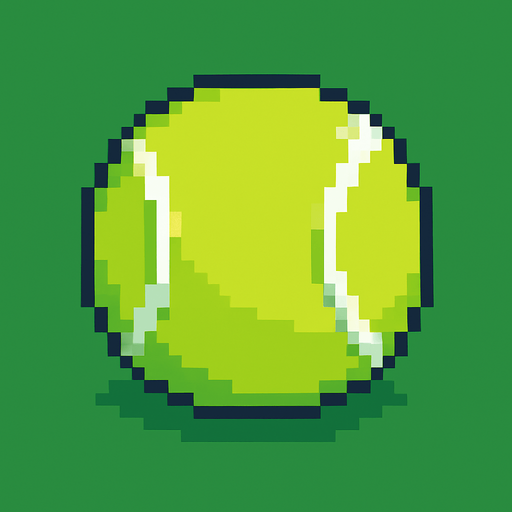 pixel art tennis ball.
In-Game asset.  2d.  High contrast.  No shadows