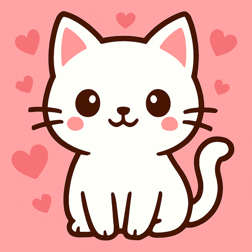 Cat backgraund sweet white.
In-Game asset.  2d.  High contrast.  No shadows