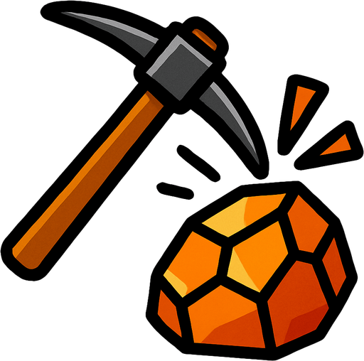 Kazma cevheri kazma hareketli resmi..
In-Game asset.  2d.  High contrast.  No shadows