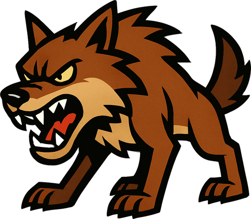 a angry wolve thats in 2d.
In-Game asset.  2d.  High contrast.  No shadows
