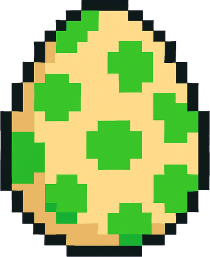 8 bit style dinosaur egg.
2d.  High contrast.  No shadows. 8 bit