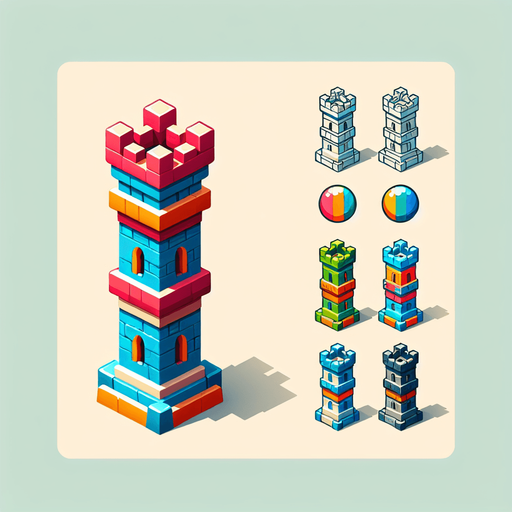 create a tower  in  a tower defense game.
Single Game Texture. In-Game asset. 2d. Blank background. High contrast. No shadows.