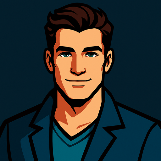 handsome man.
In-Game asset.  2d.  High contrast.  No shadows