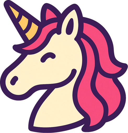 unicorn icon.
In-Game asset.  2d.  High contrast.  No shadows