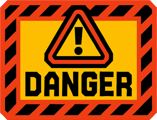 Danger.
In-Game asset.  2d.  High contrast.  No shadows