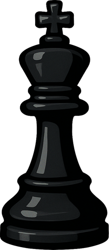 Black king Chess.
In-Game asset.  2d.  High contrast.  No shadows