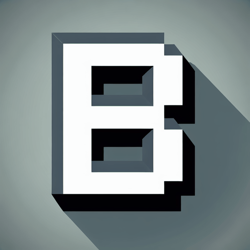 Letter B.
Single Game Texture.  In-Game asset.  2d.  Blank background.  High contrast.  No shadows