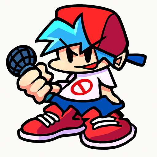 FNF bf.
In-Game asset.  2d.  High contrast.  No shadows