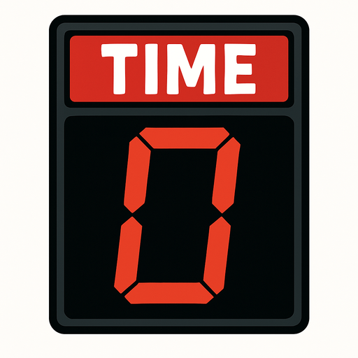 Basketball shot clock timer number 0.
In-Game asset.  2d.  High contrast.  No shadows