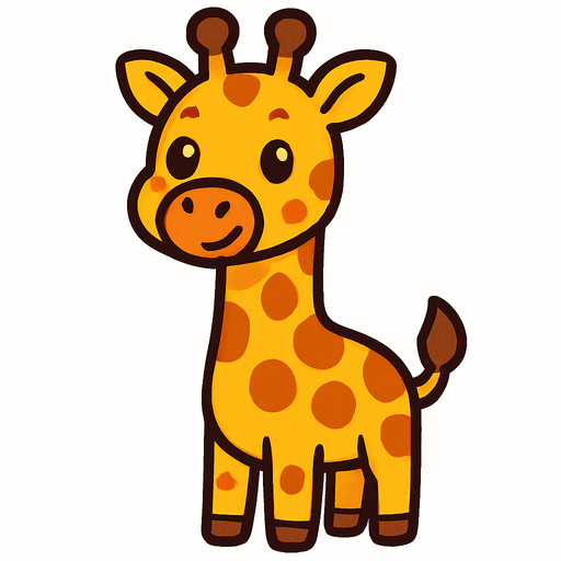 Cute giraffe.
In-Game asset.  2d.  High contrast.  No shadows