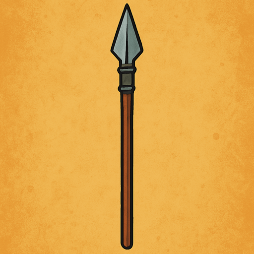 mızrak ucu yukarı olsun..
In-Game asset.  2d.  High contrast.  No shadows uzun ve ince saplı.