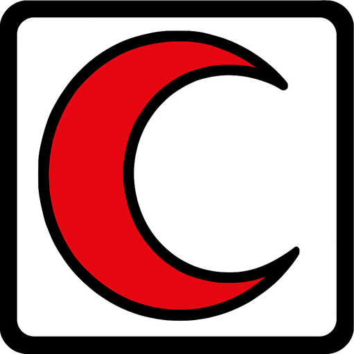RED CRESCENT ICON.
In-Game asset.  2d.  High contrast.  No shadows